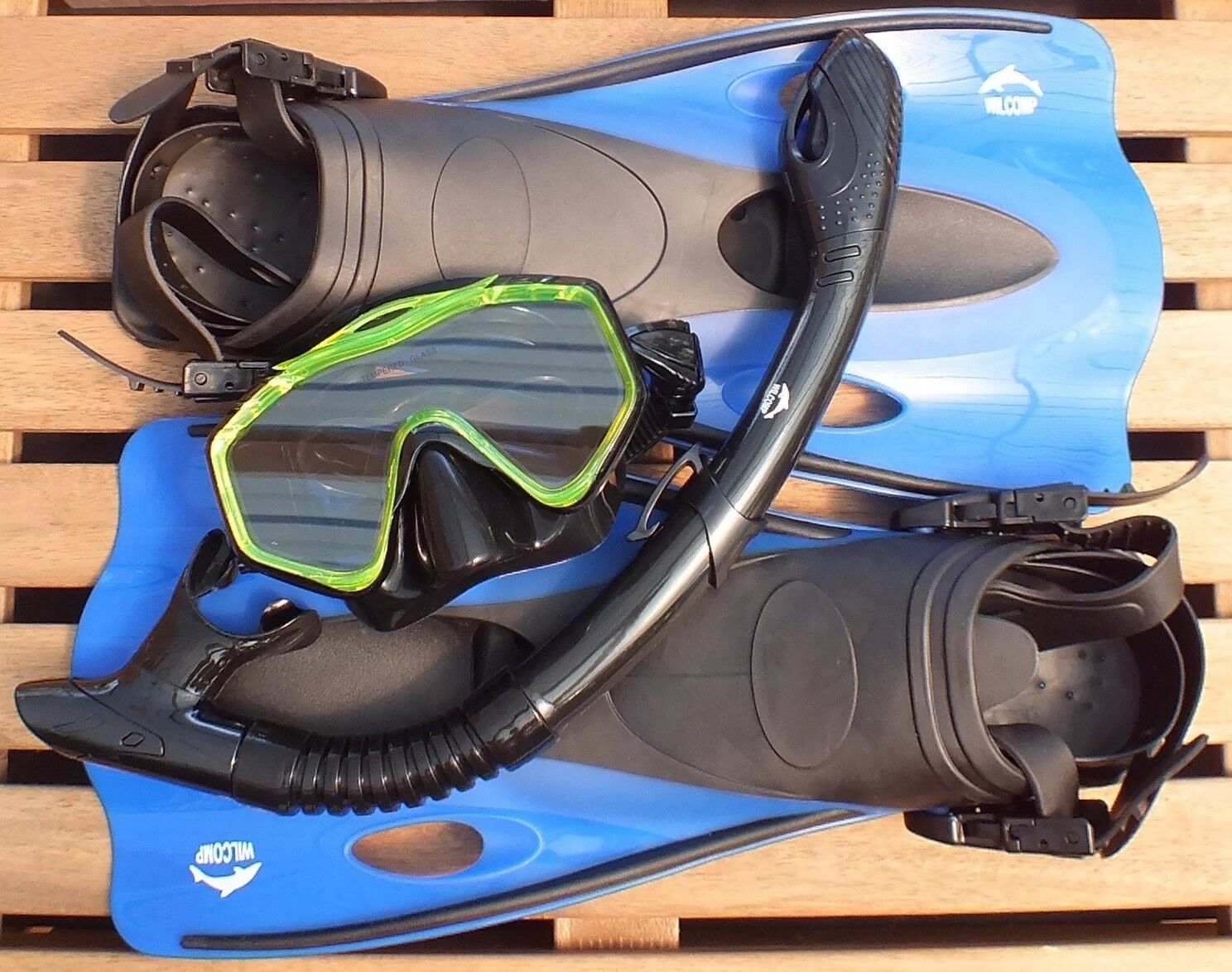 NEW WILCOMP Swimming/Snorkelling Set WIL-SS-33BY fins/mask/dry snorkel - Image 2