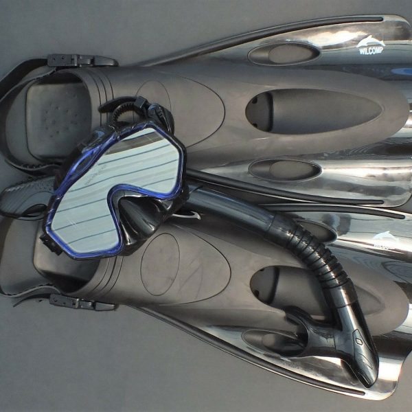 NEW WILCOMP Swimming/Snorkeling Set WIL-SS-33BB fins/mask/dry snorkel