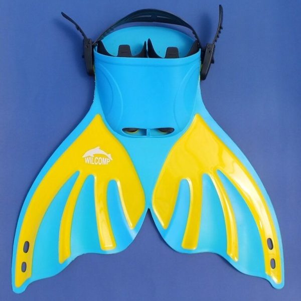 MERMAID FIN BLUE MONOFIN KIDS SWIMMING WIL-MF-06 for up to 12 years old