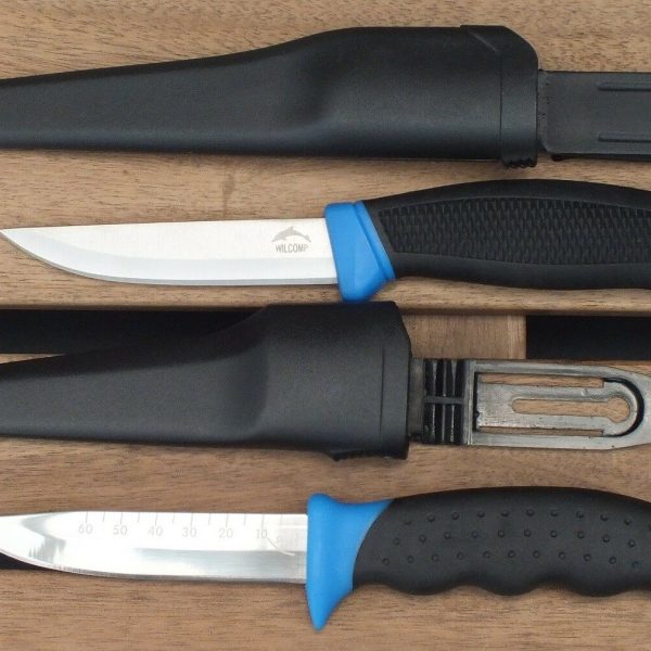 WILCOMP Two Stainless Steel Fishing Fillet Bait Knives 4” WIL-FK-38 & WIL-FK-06