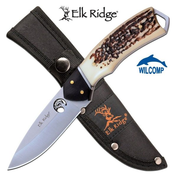 ELK RIDGE Hunting Survival Knife with Sheath ER-200-21JB Outdoor Survival