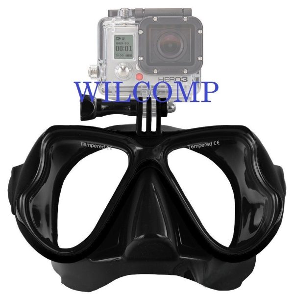 With GoPro Bracket Silicone Mask for Snorkelling Scuba Diving WIL-DM-GPBk