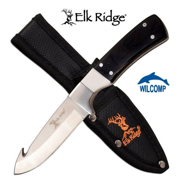 ELK RIDGE Fixed Gut-Hook Blade Knife ER-200-08WH