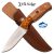 ELK RIDGE Hunting Survival Fixed Blade Knife w/ Leather Sheath ER-200-19DN