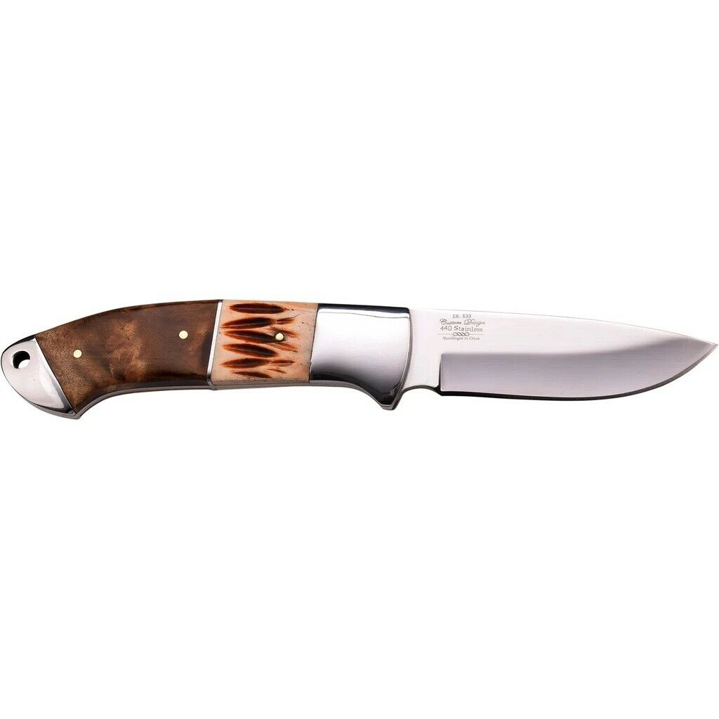 ELK RIDGE Hunting Survival Fixed Blade Knife w/ Leather Sheath ER-533 - Image 2