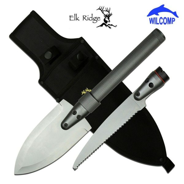ELK RIDGE SURVIVAL MULTI FUNTIONAL SURVIVAL KIT w/ Spear Shovel, Saw, Compass…