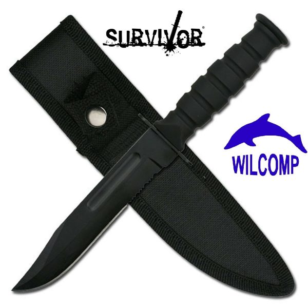 SURVIVOR HK-1023DP FIXED BLADE KNIFE Half Serrated