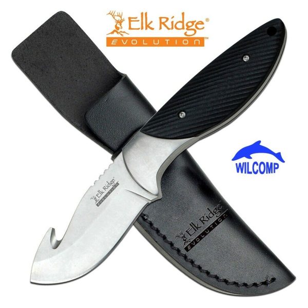 ELK RIDGE EVOLUTION ERE-FIX014GH-BK Gut-Hook FIXED BLADE KNIFE