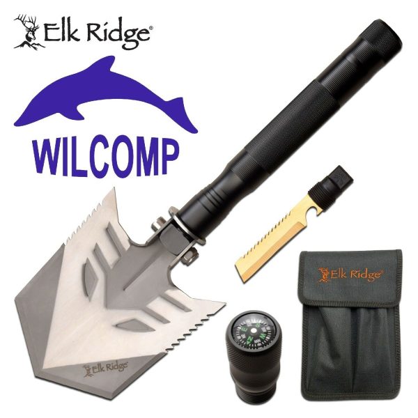 ELK RIDGE SURVIVAL MULTI FUNTIONAL SHOVEL w/ Saw & Compass ER-962